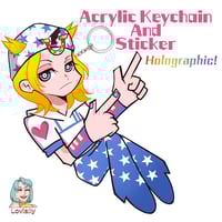 Johnny Joestar Holographic Acrylic Keychain Charm and Sticker JoJo's Bizarre Adventure