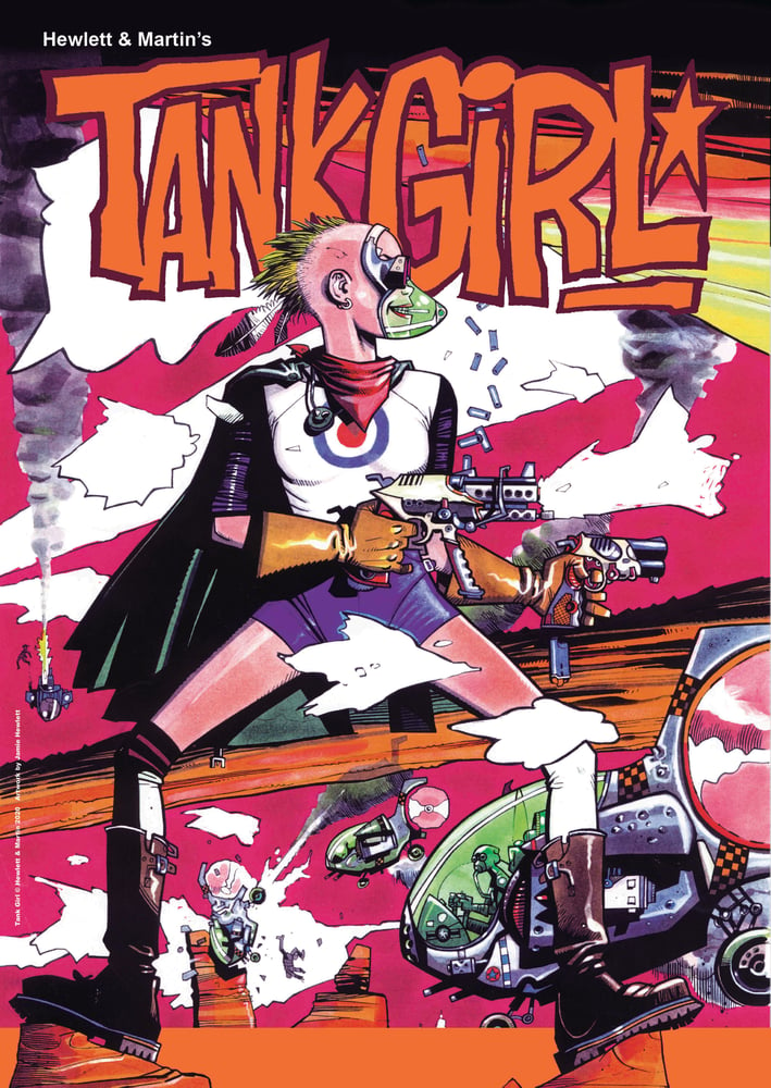 TANK GIRL POSTER MAGAZINE #15 (with Plectrum, Barney Party Badge and ...