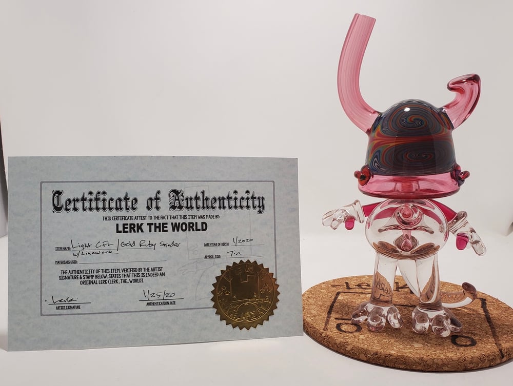 Image of Lerk the World - Light CFL Gold Ruby Stander w/ Certificate 