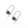 EARRINGS silver - onyx    #034-68