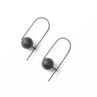 Image 1 of EARRINGS silver - onyx, island 1,    #034-68