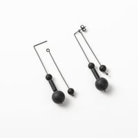 Image 1 of EARRINGS silver - onyx   #034-70