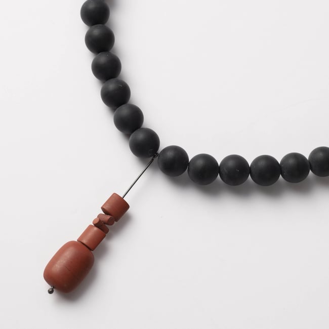 NECKLACE silver - onyx & jasper   #034-79