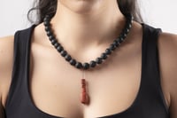 Image 3 of NECKLACE silver - onyx & jasper   #034-79