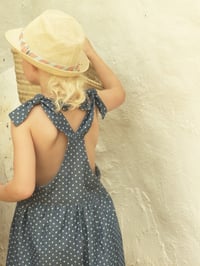 Image 1 of Pinafore Dress-blue with dots