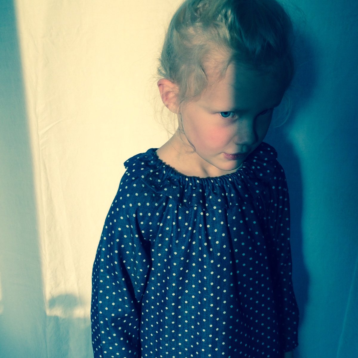 Mavie Dress - blue with dots