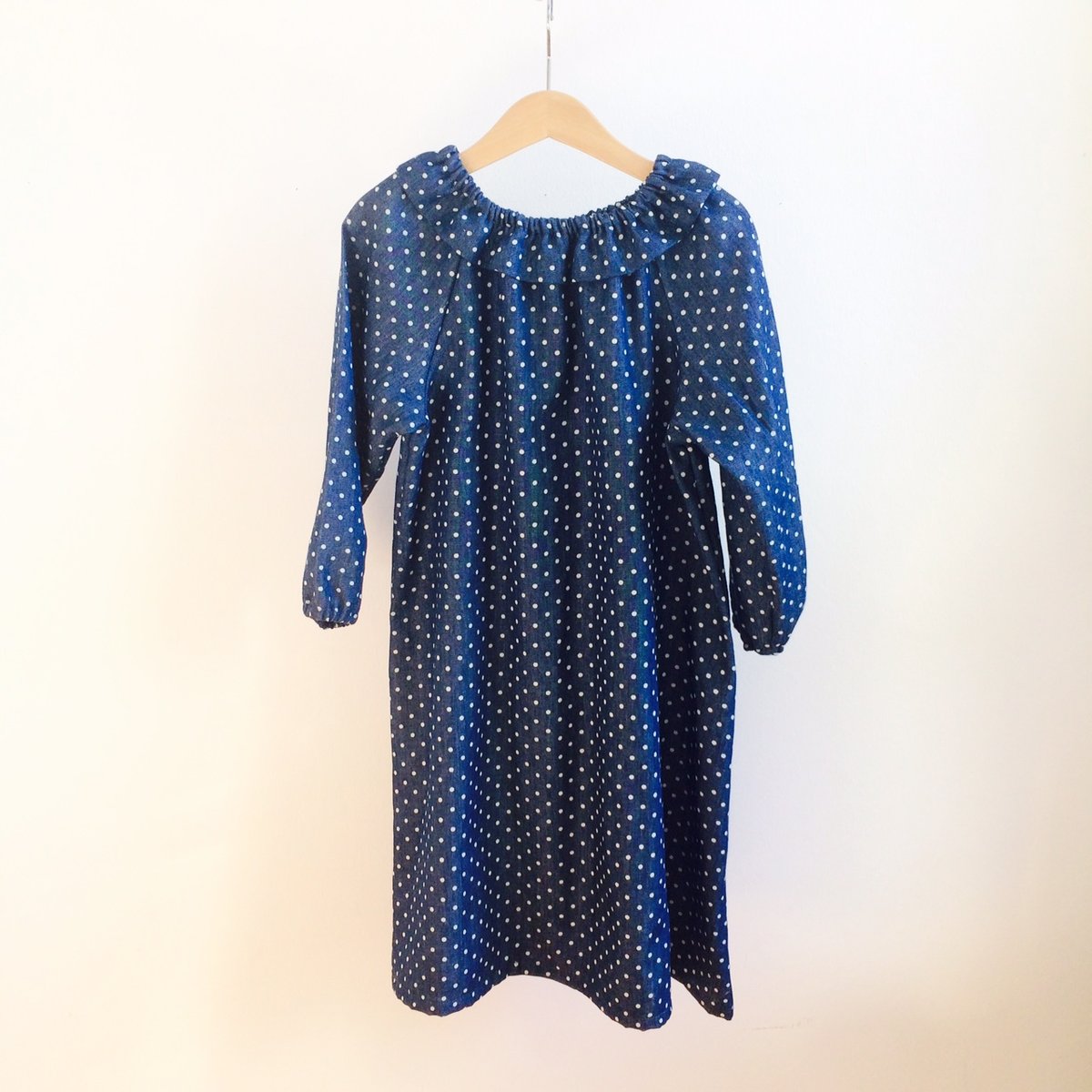 Mavie Dress - blue with dots