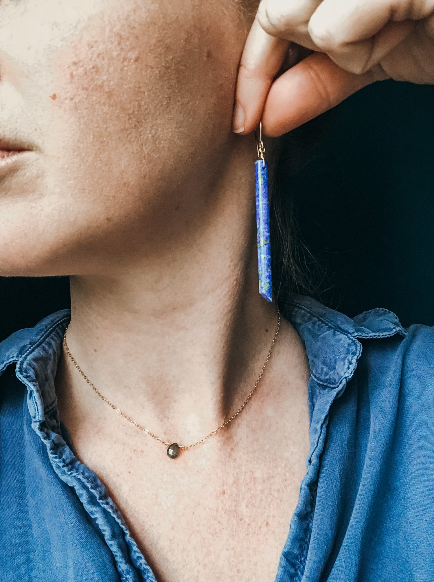 Image of Lapis Lazuli Bar Dangles