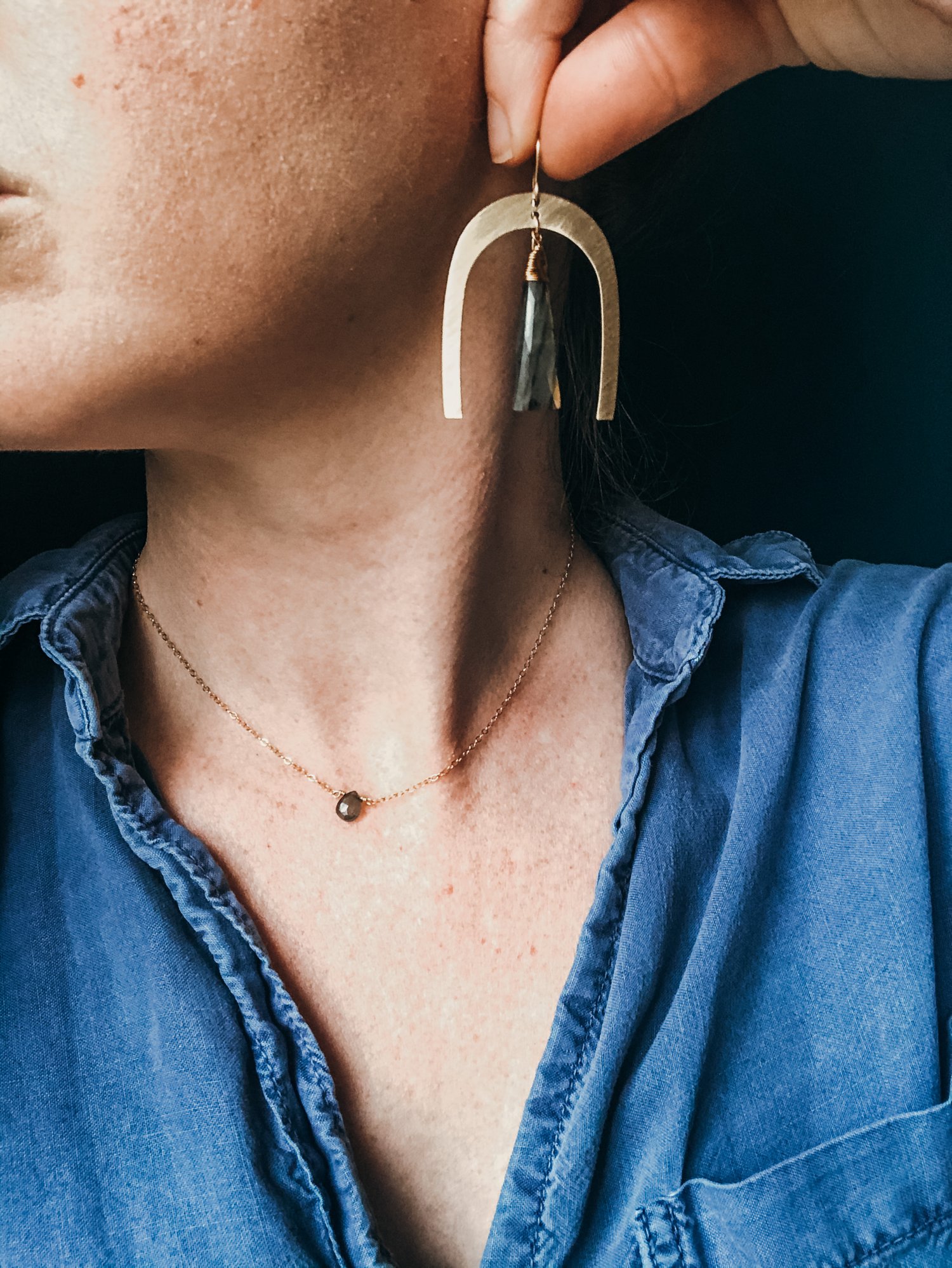 Image of The Rambler Dangles in Labradorite Triangles