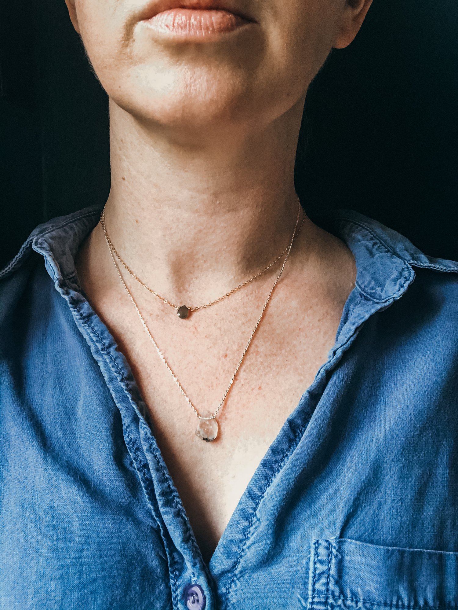 Image of Raw Rainbow Moonstone on Sterling Silver