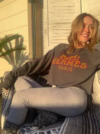 Image 1 of DESIGNER LUXE CROP FLEECE CREW NECK