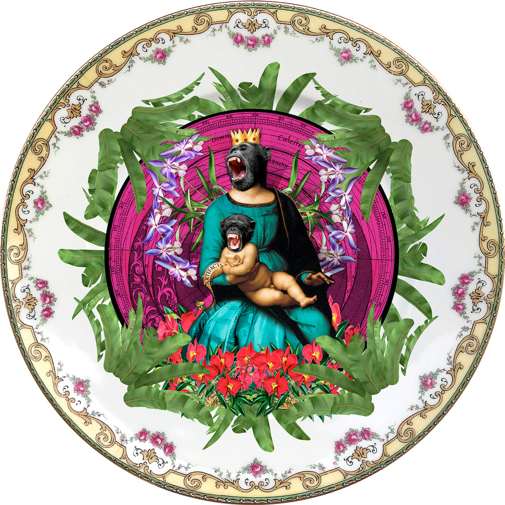 Image of Queen of the Apes - Vintage Porcelain Plate - #0604
