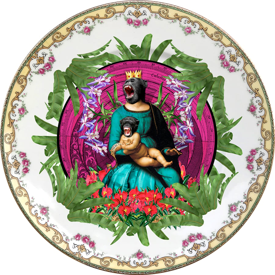Image of Queen of the Apes - Vintage Porcelain Plate - #0604