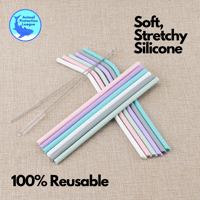 Reusable Silicone Straws With Wire Cleaner (5-Pack)