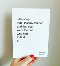 Spilled Milk - poem postcard 