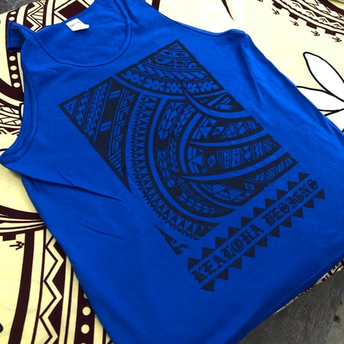 Image of 2.0 All Tribal Blue Tank Top (Dark)