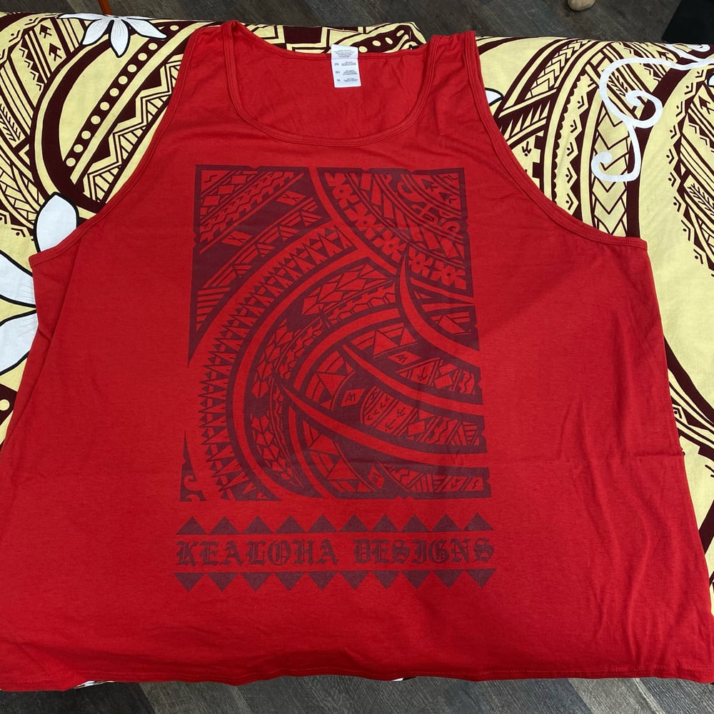 Image of 2.0 All Tribal Red Tank Top (Dark)