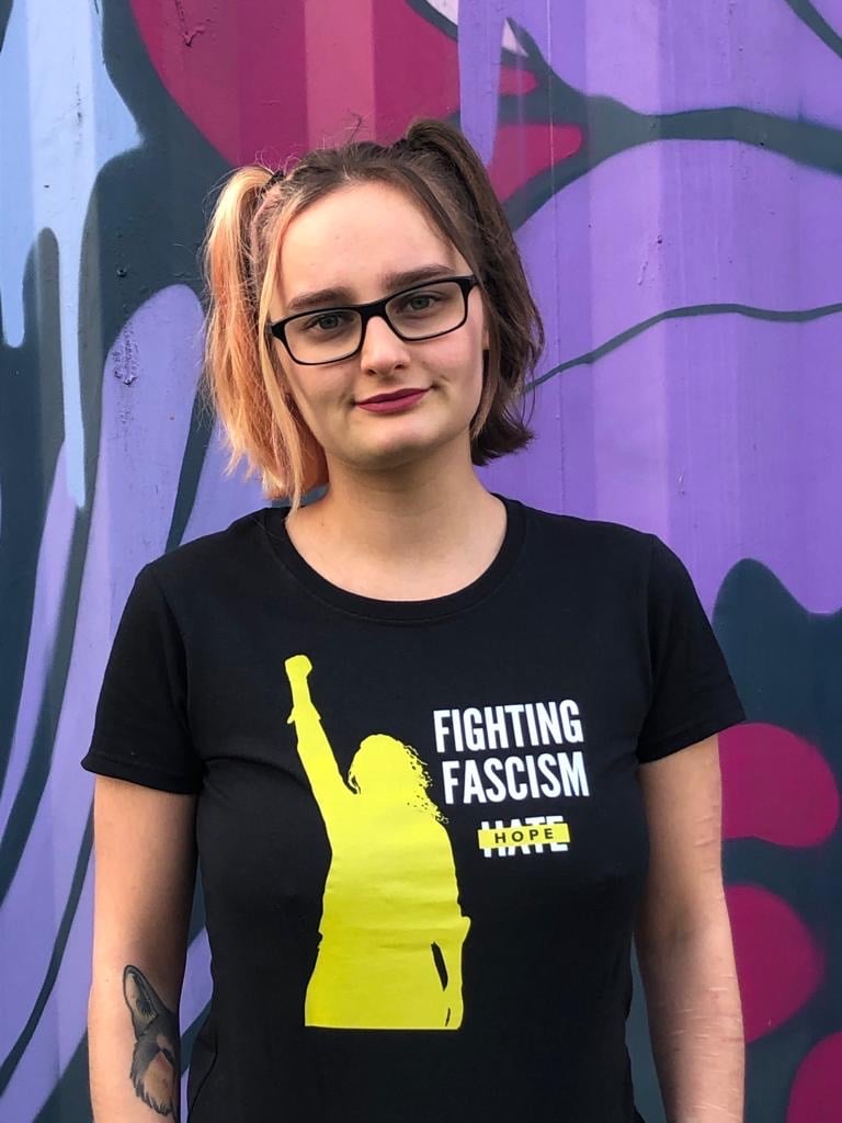 Women fight fascism T-shirt