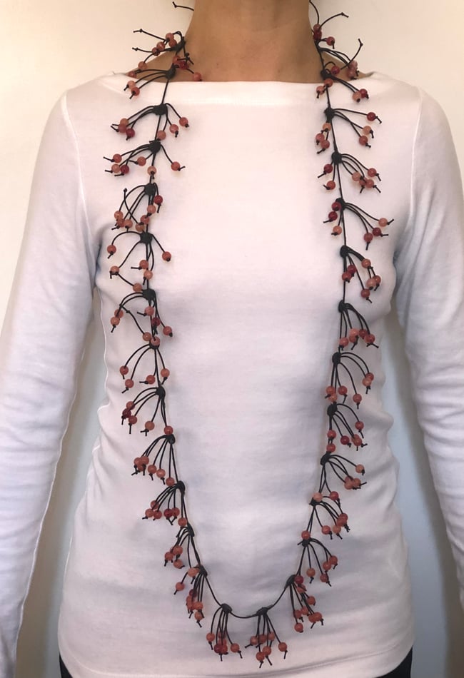 Collana Vischiosa peach-black 