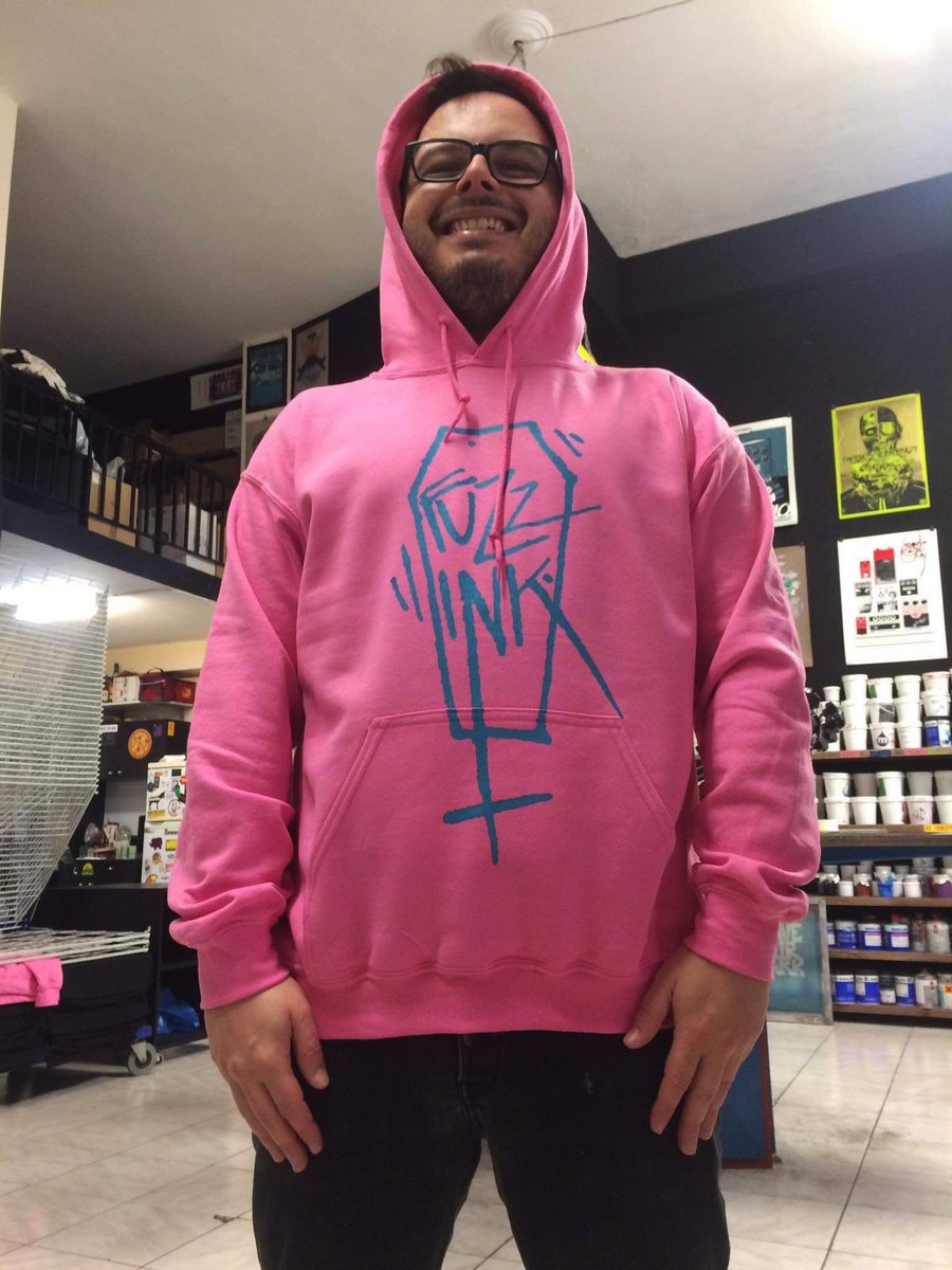 Image of fuzz ink. pink hoodie