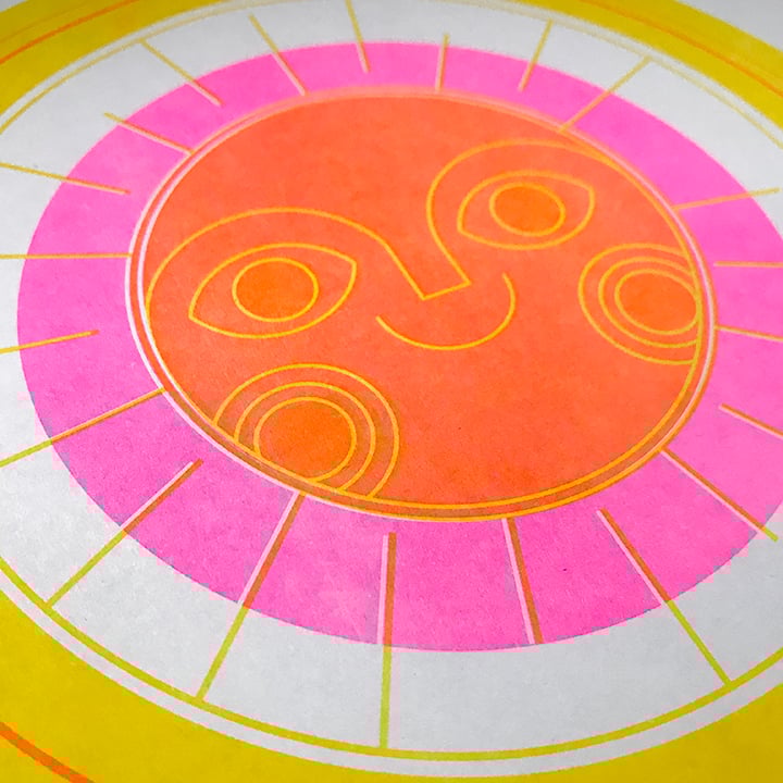 Image of "Here Comes the Sun" Risograph Print