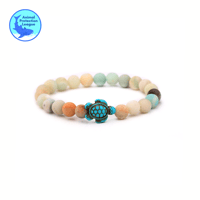 Natural Sea Turtle Stone Bead Bracelet