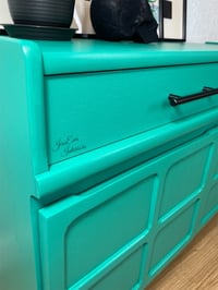 Image 4 of Vintage Mid Century Modern Retro NATHAN SIDEBOARD / TV UNIT / DRINKS CABINET painted in aquamarine