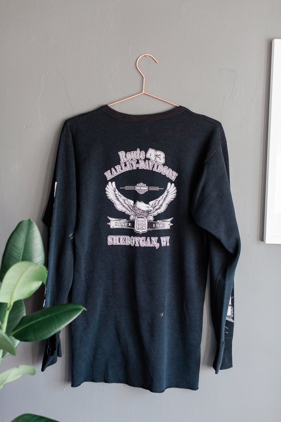 Harley-Davidson 長袖カットソー 00's Harley Davidson Route 43 Long Sleeve Thermal | babecave