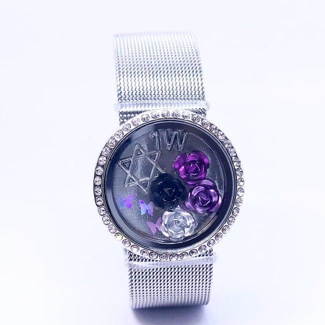 '1W' locket bracelet | silver