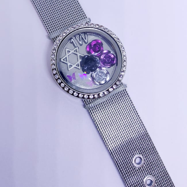 '1W' locket bracelet | silver