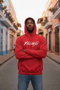 Image 1 of FlossdVip Apparel Red / White Hoodie 