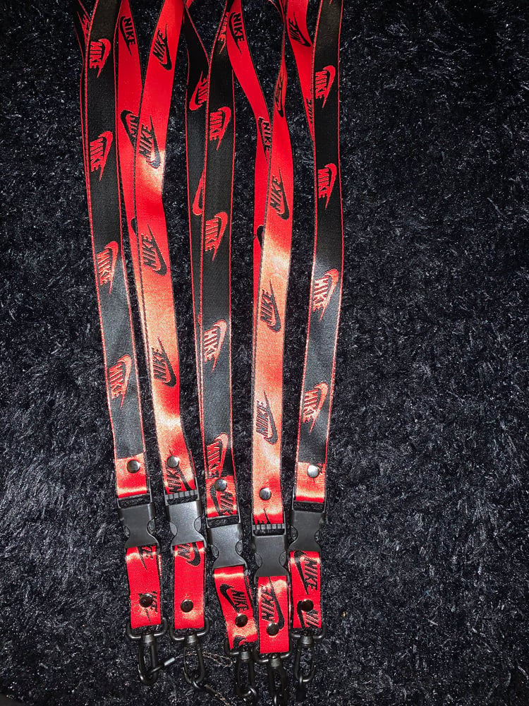 Image of Mixed Red and Black Nike lanyards