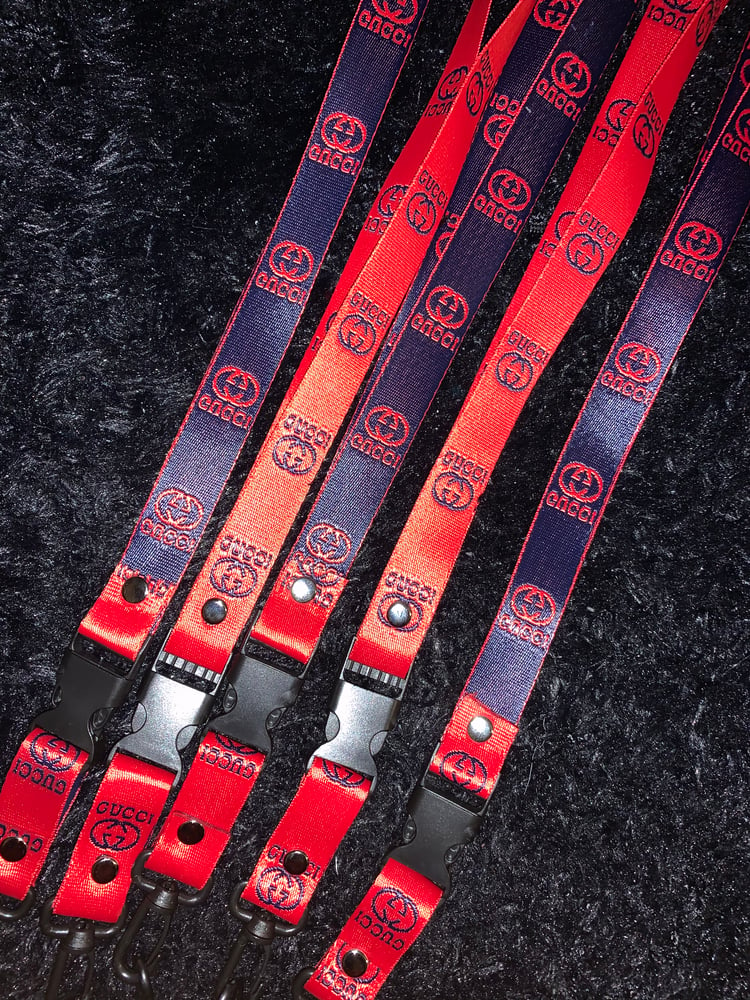 Image of Mixed Red and black Gucci lanyard