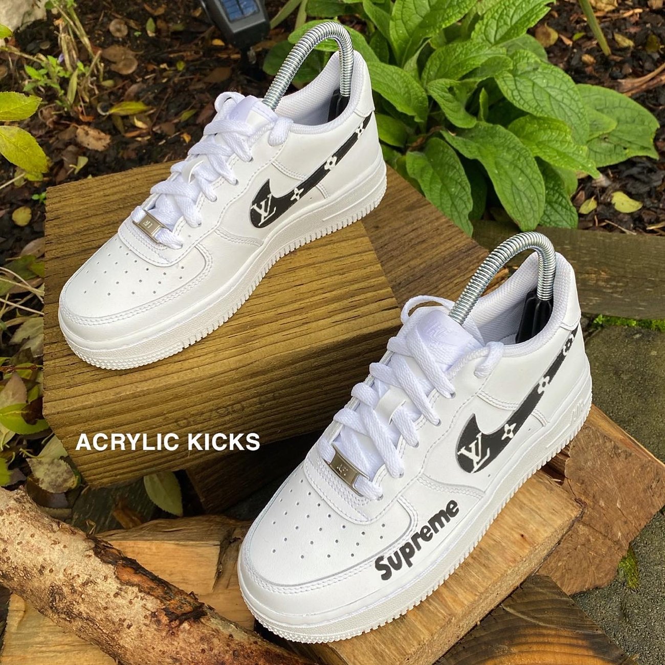 Nike AF1 - Black Supreme x LV | Acrylic Kicks