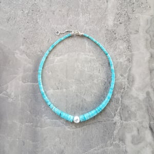 Turquoise & Australian Pearl Necklace 