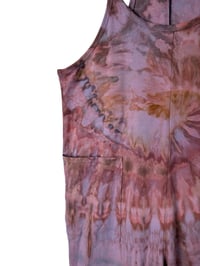 Image 7 of S/M Cotton Blend Knit Pocket Jumpsuit in Muted Warm Spiral Ice Dye