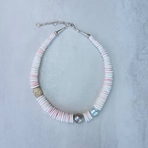 Conch Shell, Pearl, & Scarab Necklace 