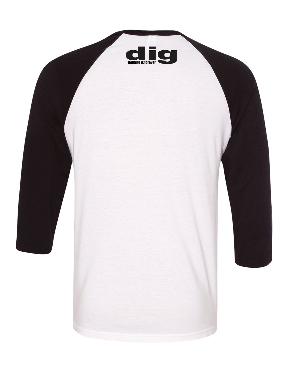 Image of official - dig - "nothing is forever" logo 3/4 sleeve shirt