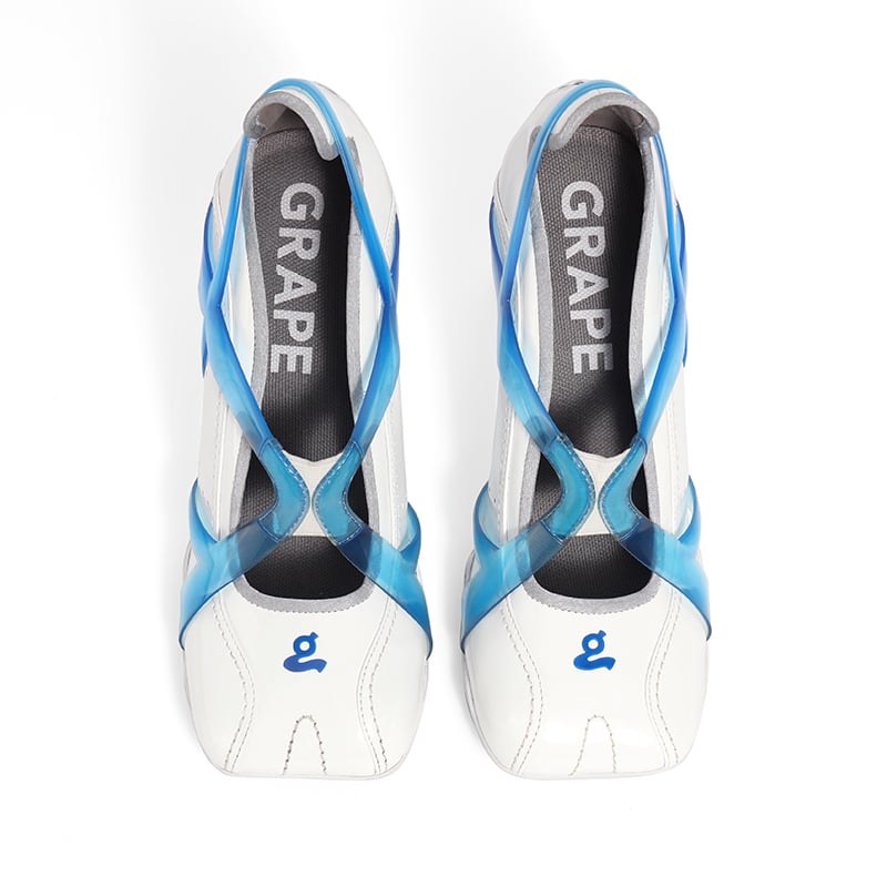 Image of Blue-white TPU spliced sports middle heel shoes"adult"