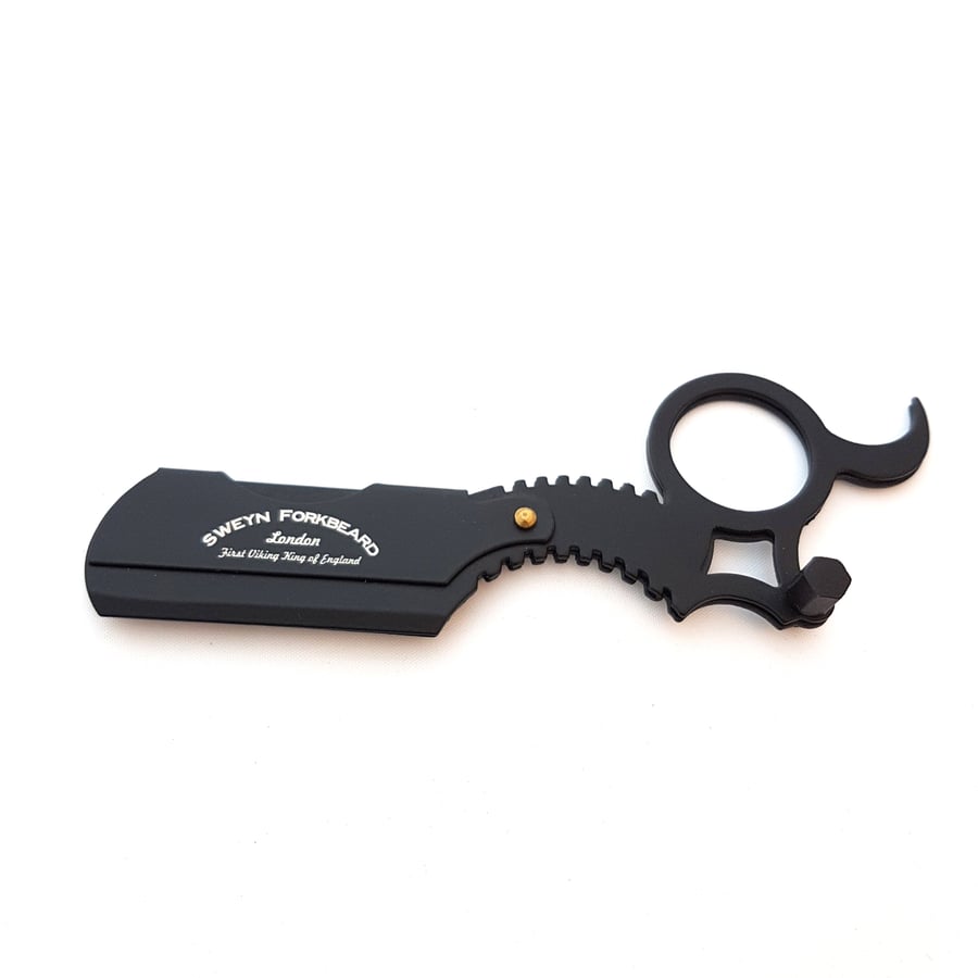 Image of Finger Razor SF Black with Leather Pouch