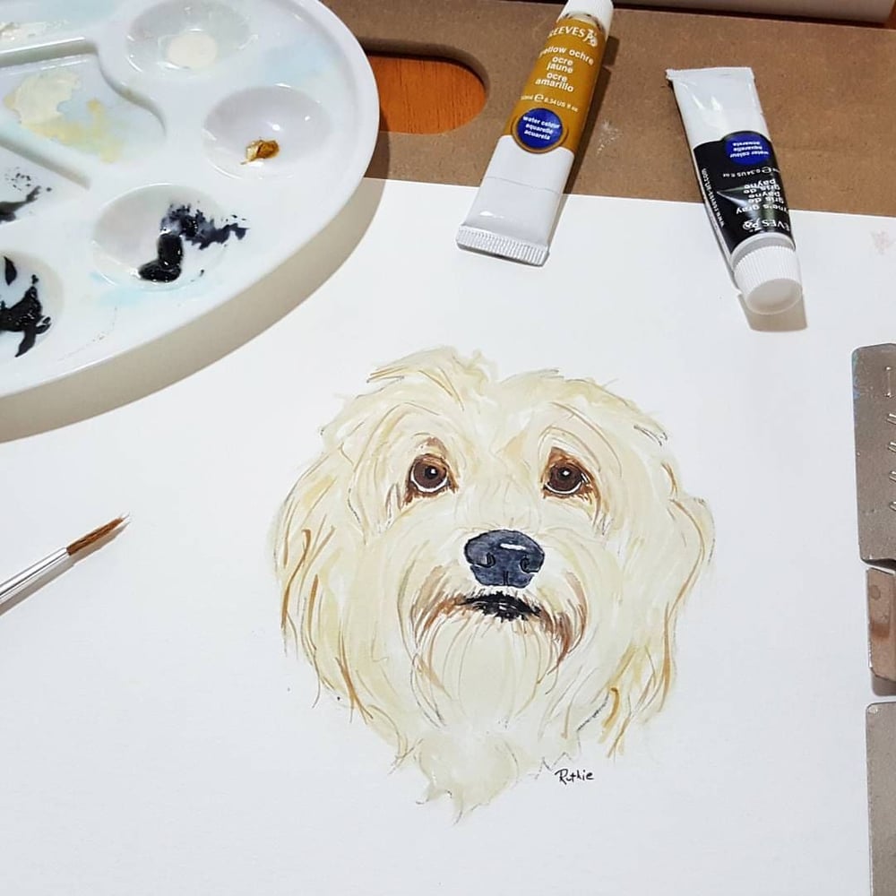 Image of Custom Watercolor Pet Portrait