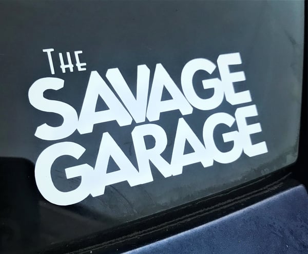 Image of White 'The Savage Garage' Decal