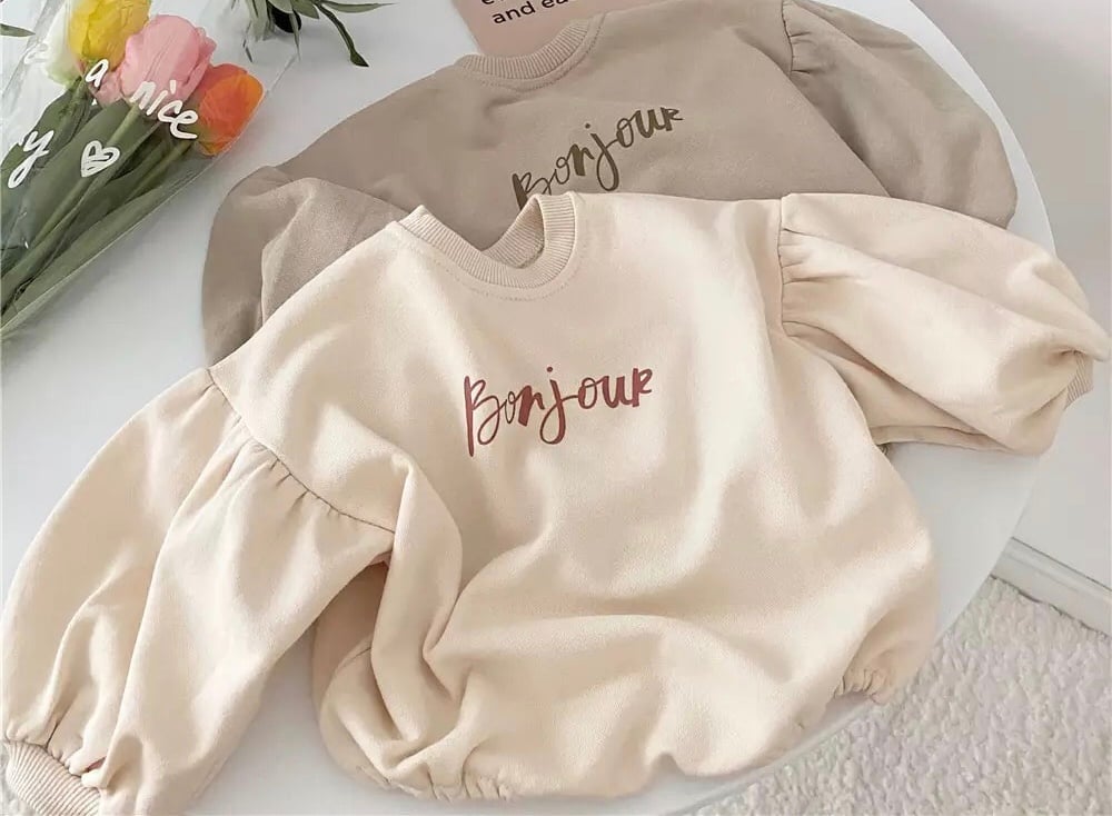 Image of Mumma & Me ‘Bonjour’ Sweatshirt Romper