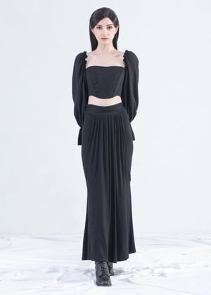 Image of SAMPLE SALE - Long Draped Mermaid Skirt With Front Ties