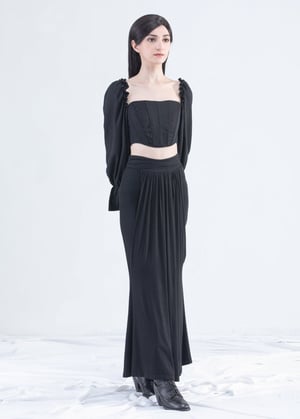 Image of SAMPLE SALE - Long Draped Mermaid Skirt With Front Ties