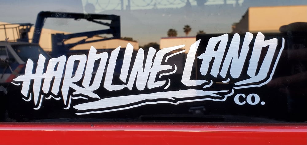 Image of Hardline Land Co. Cutout Sticker Slap (Brushed Aluminum or Gold)