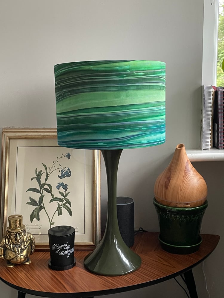 Image of Patina Handpaints Stripes Emerald Shade 30cm