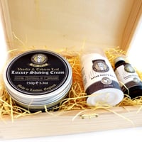 Image 2 of Shaving Cream + English Shaving Oil + After Shave Wooden Box