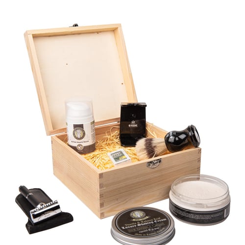 Image of Shaving Essentials Wooden Gift Box