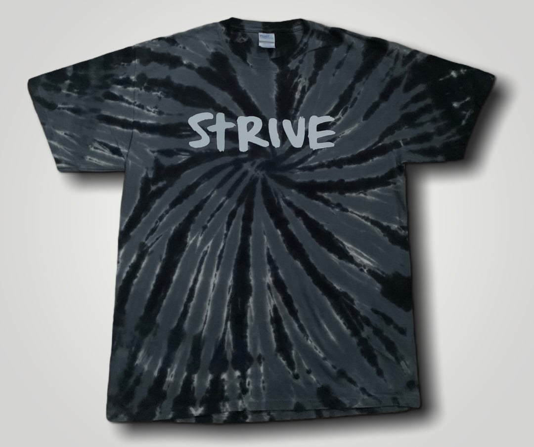 Image of Strive Tshirt in Black Tie Dye